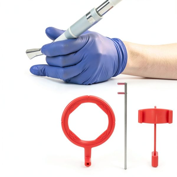 Dental X Ray Film Positioner Holder, Professional Intra Oral Positioning System Kit Red Type Holders Complete Kit, Molar Bite Block with Indicator Arm Aiming Ring-3